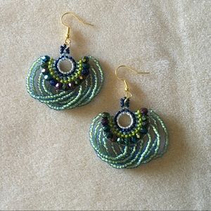 💼Hand Crafted Loopy Beaded Earrings💼